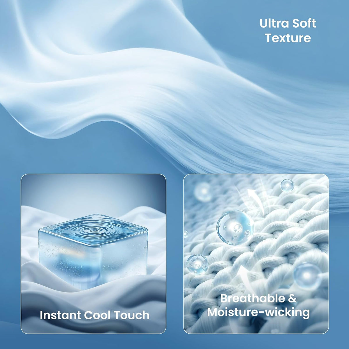 Cooling Blanket Double-Sided Cooling Moisture-Wicking & Fast-Drying