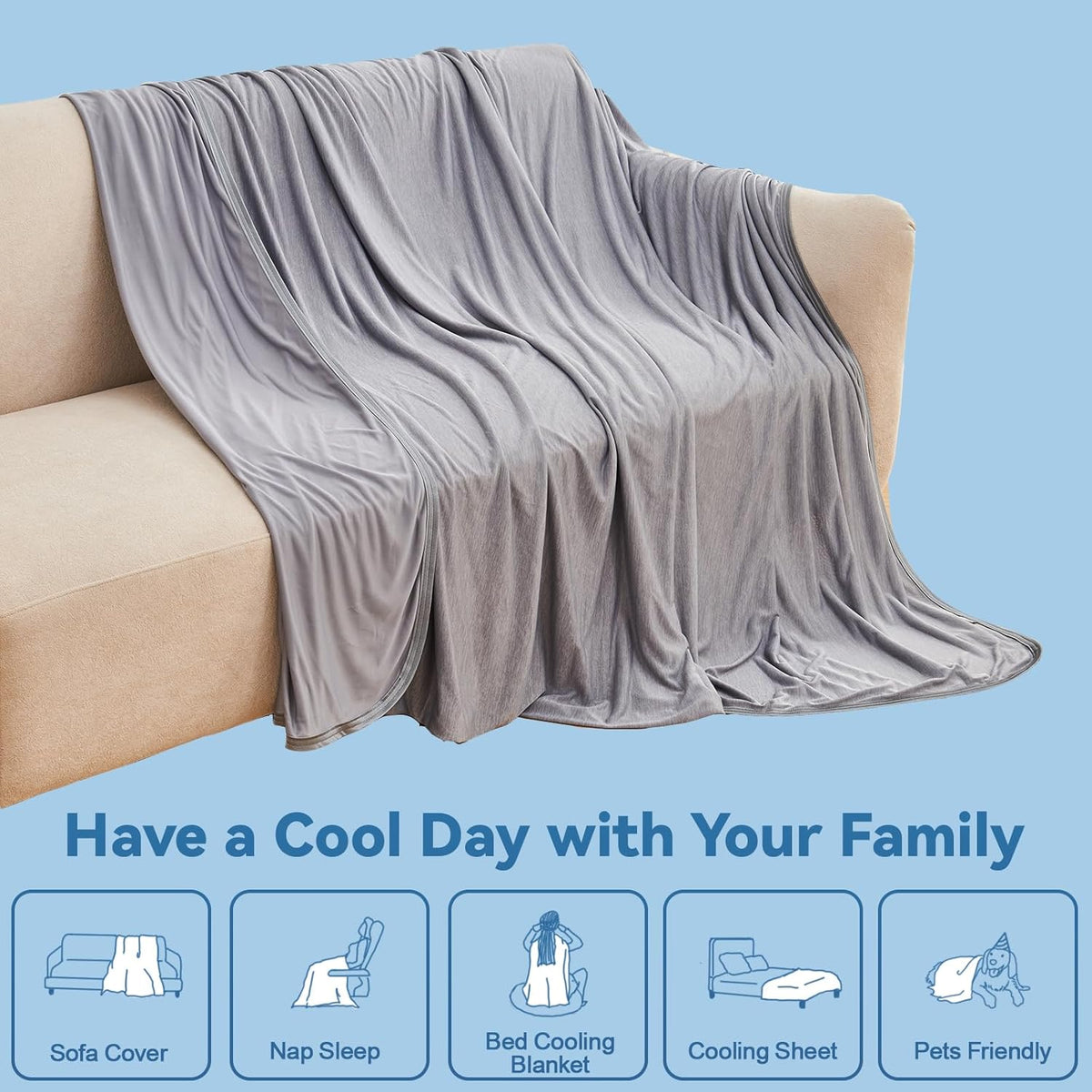 Cooling Blanket Double-Sided Japanese Cold Fiber