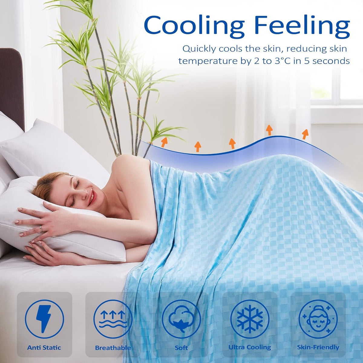 Cooling Blanket Double-Sided Moisture-Wicking