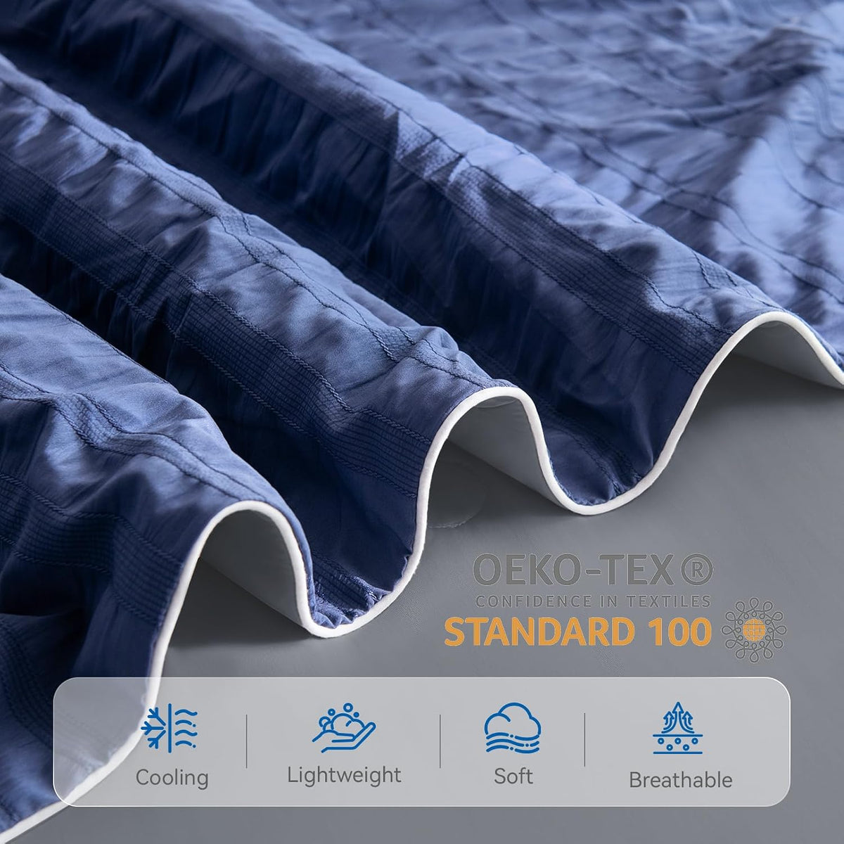 Cooling Blanket Double-Sided Nylon-Spandex & Seersucker