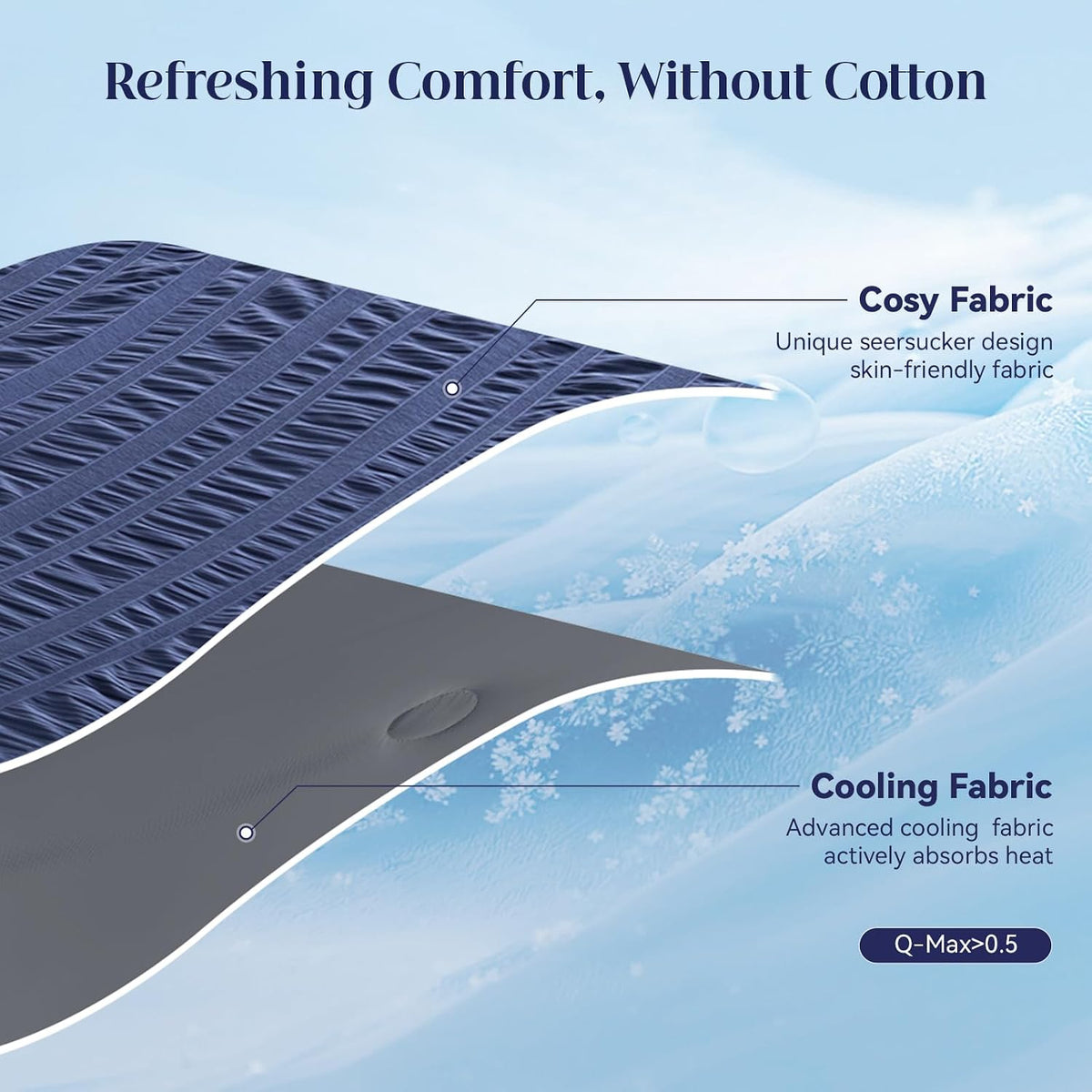 Cooling Blanket Double-Sided Nylon-Spandex & Seersucker