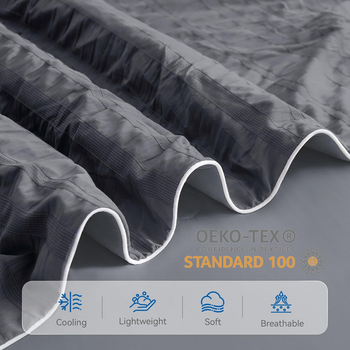Cooling Blanket Double-Sided Nylon-Spandex & Seersucker