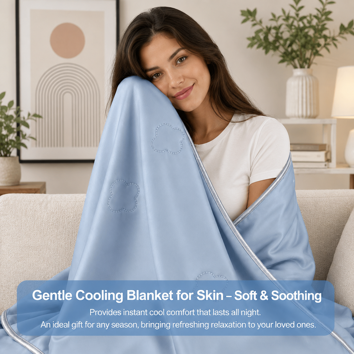 Cooling Blanket Heat-Absorbing Lightweight & Reversible