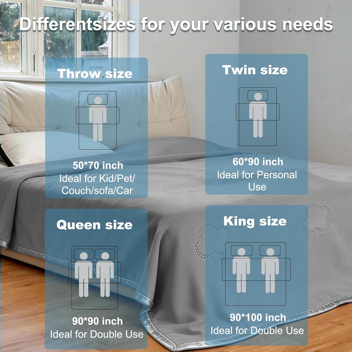 Cooling Blanket Heat-Absorbing Lightweight & Reversible