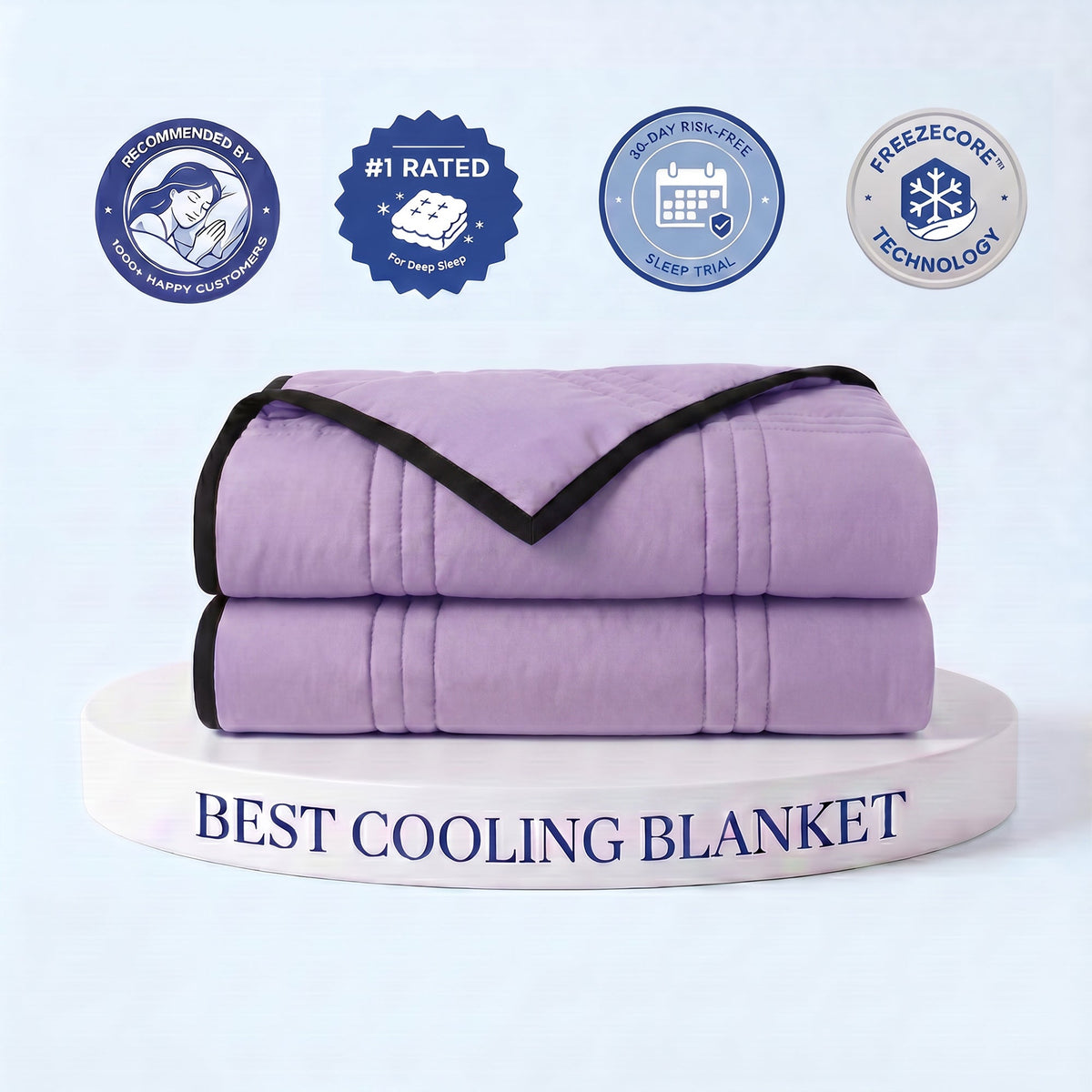 Cooling Blanket Ice-Infused Breathable Machine-Washable