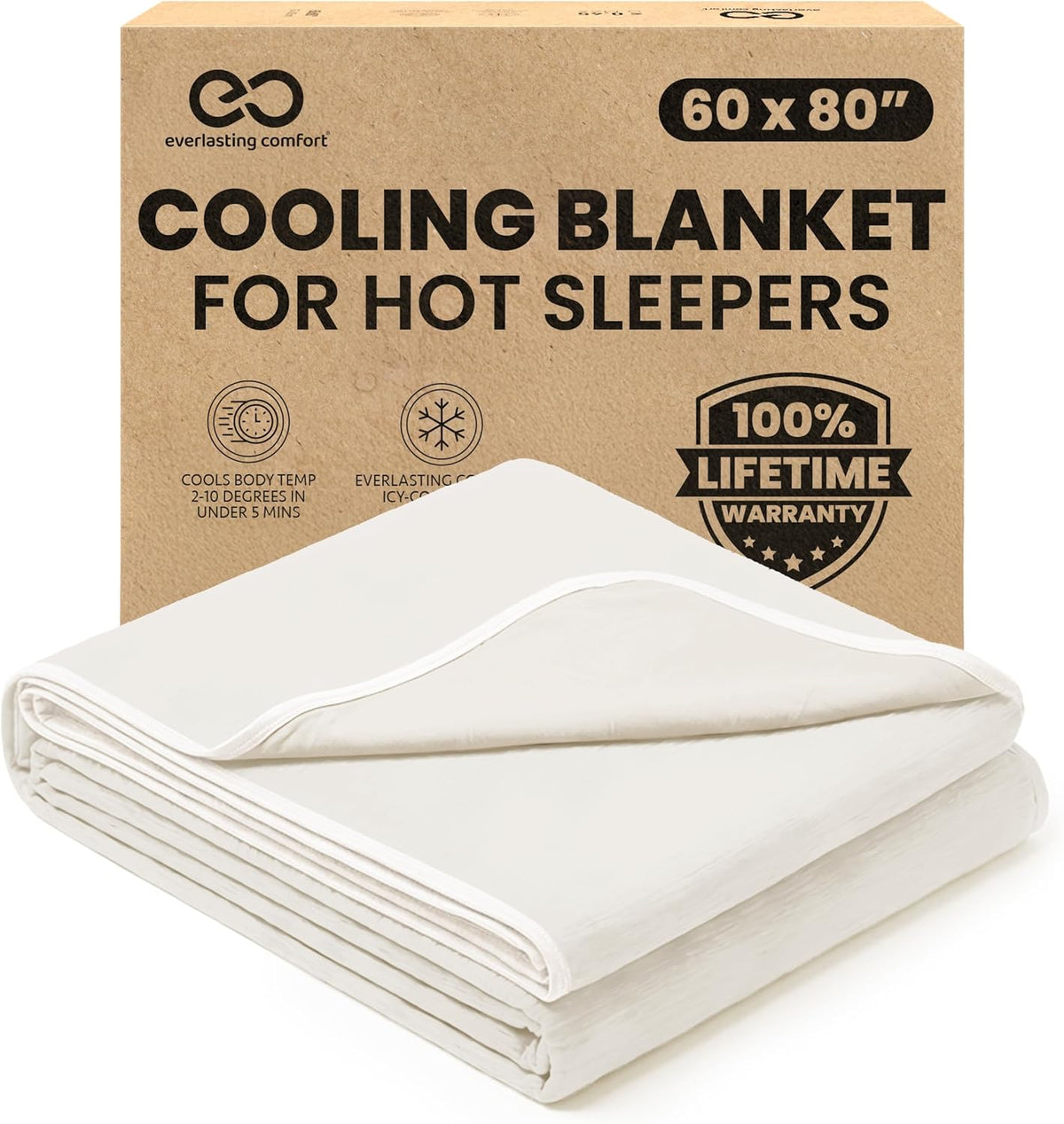 Cooling Blanket Icy Cool Fibers Lightweight Machine Washable