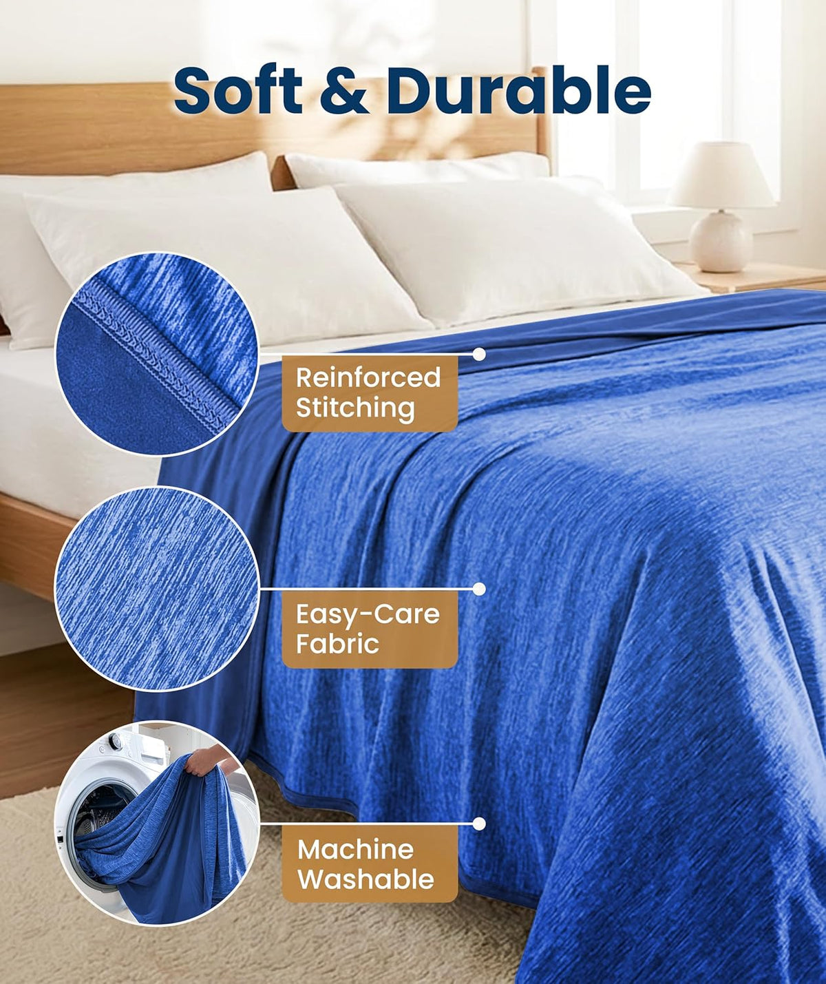 Cooling Blanket Icy Cool Fibers Lightweight Machine Washable