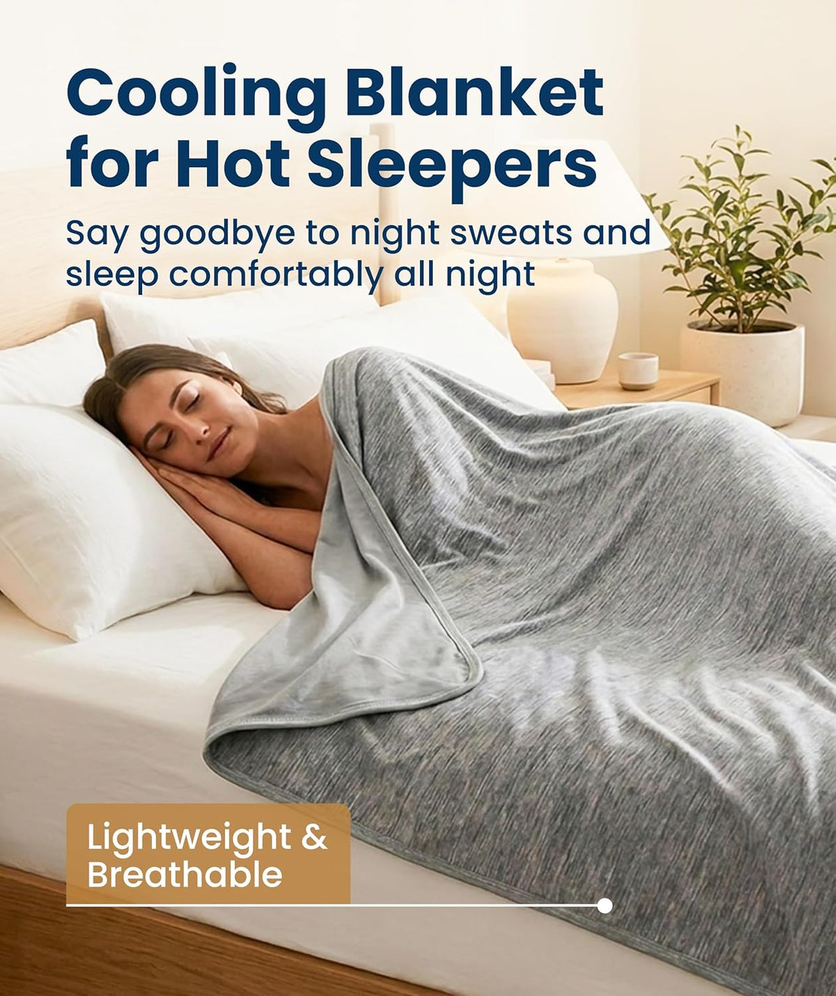 Cooling Blanket Icy Cool Fibers Lightweight Machine Washable
