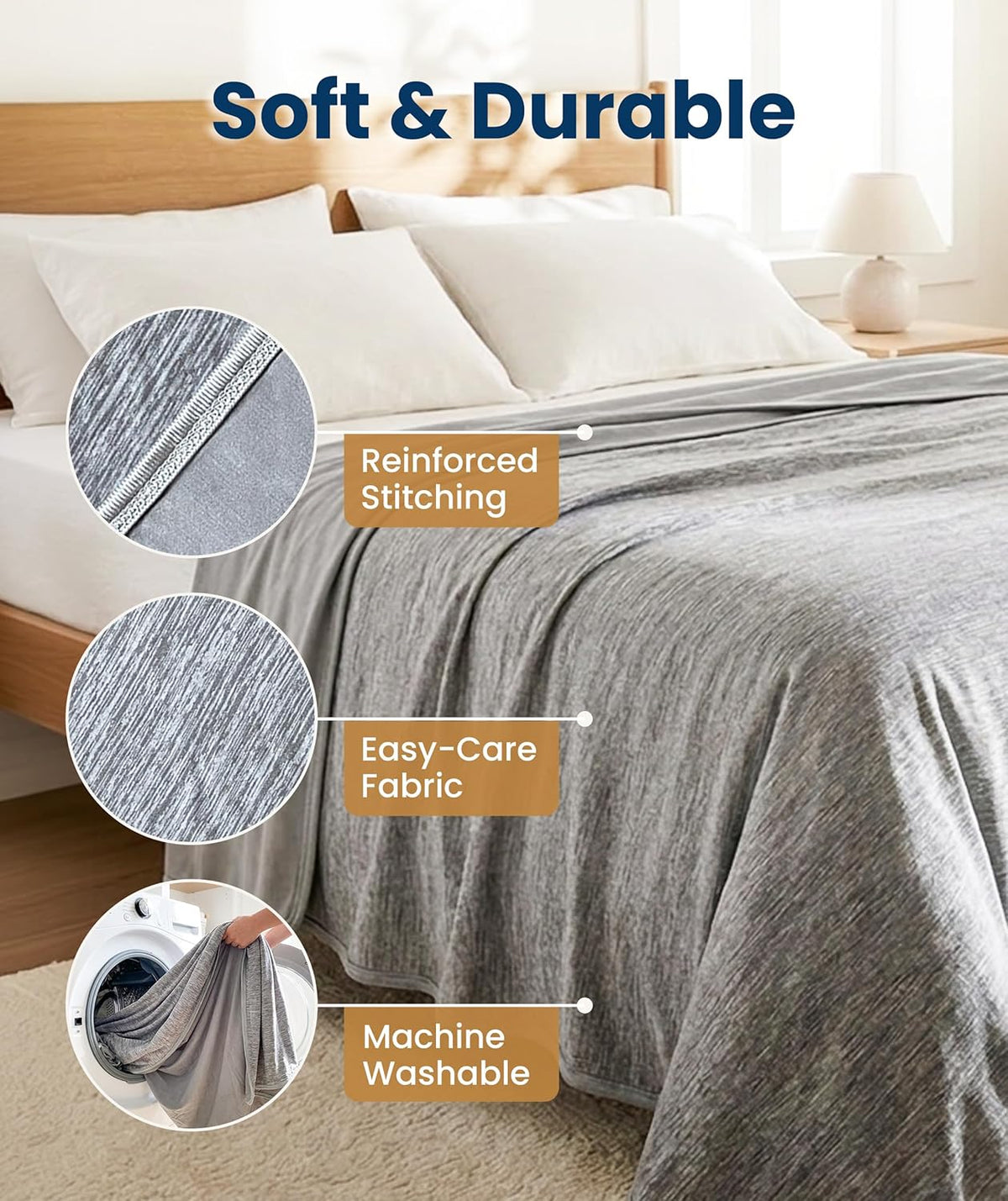 Cooling Blanket Icy Cool Fibers Lightweight Machine Washable