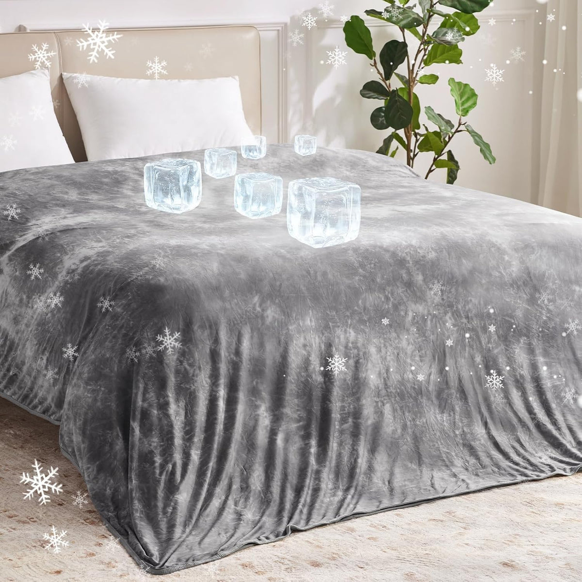 Cooling Blanket Instant Cool-To-Touch Moisture-Wicking
