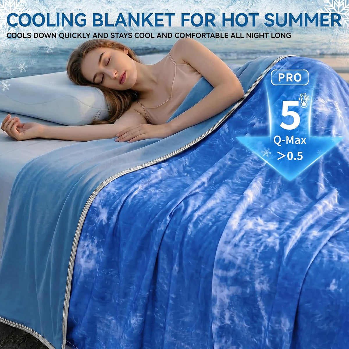 Cooling Blanket Instant Cool-To-Touch Moisture-Wicking