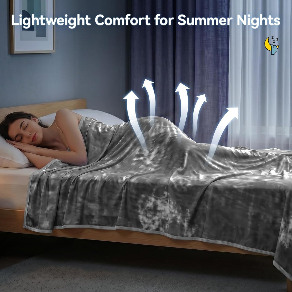 Cooling Blanket Instant Cool-To-Touch Moisture-Wicking