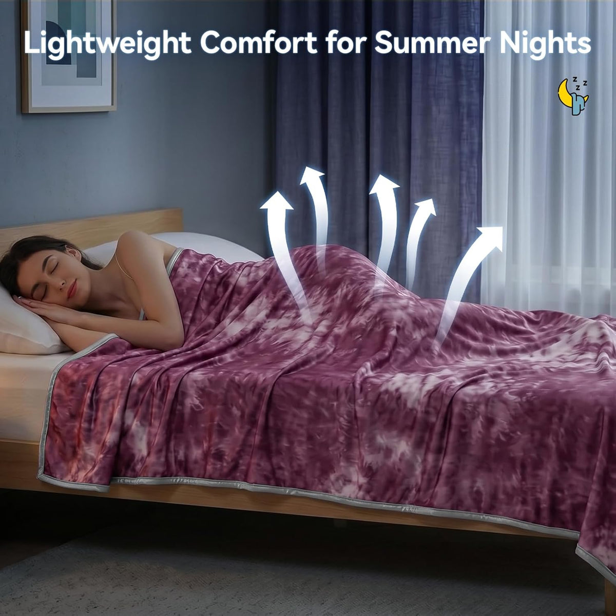 Cooling Blanket Instant Cool-To-Touch Moisture-Wicking