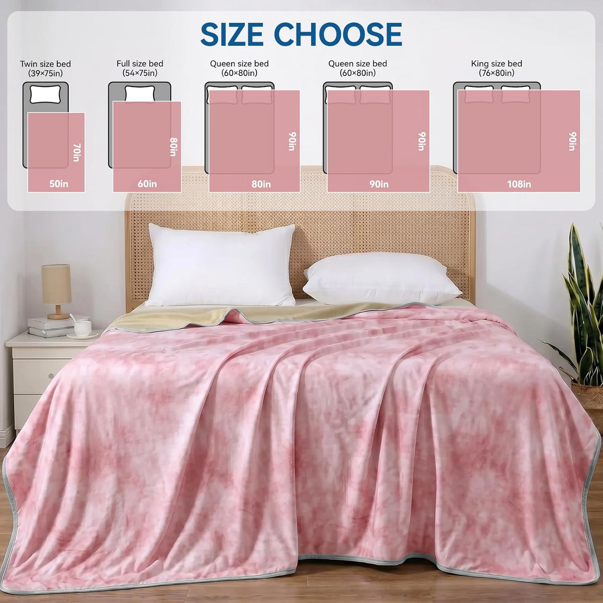 Cooling Blanket Instant Cool-To-Touch Moisture-Wicking