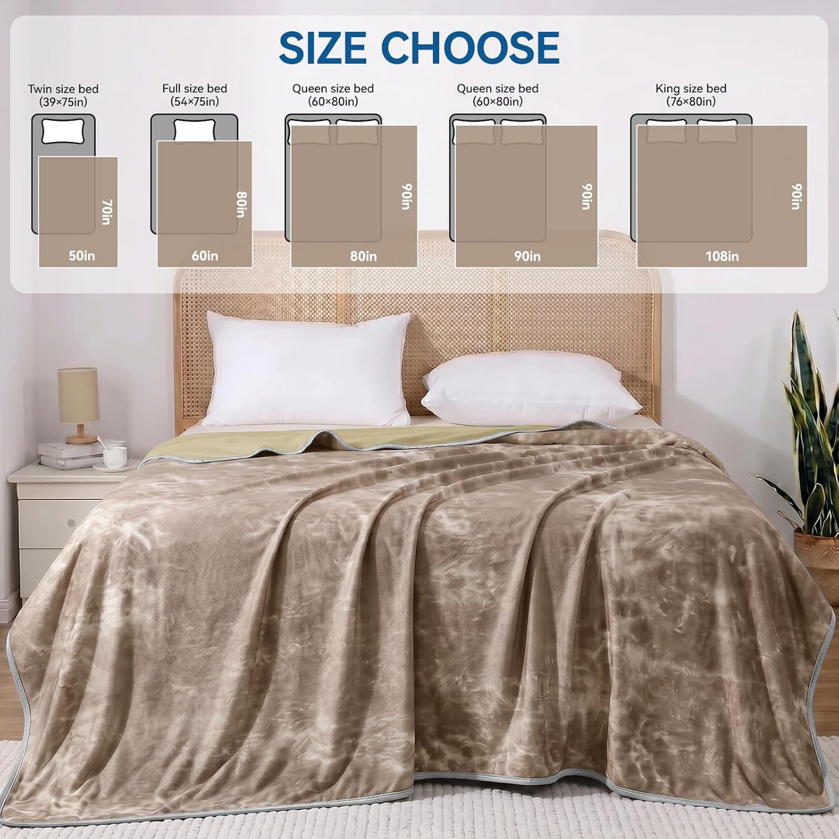Cooling Blanket Instant Cool-To-Touch Moisture-Wicking