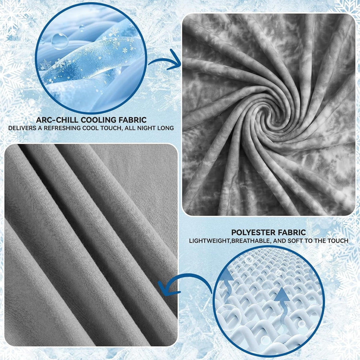 Cooling Blanket Instant Cool-To-Touch Moisture-Wicking