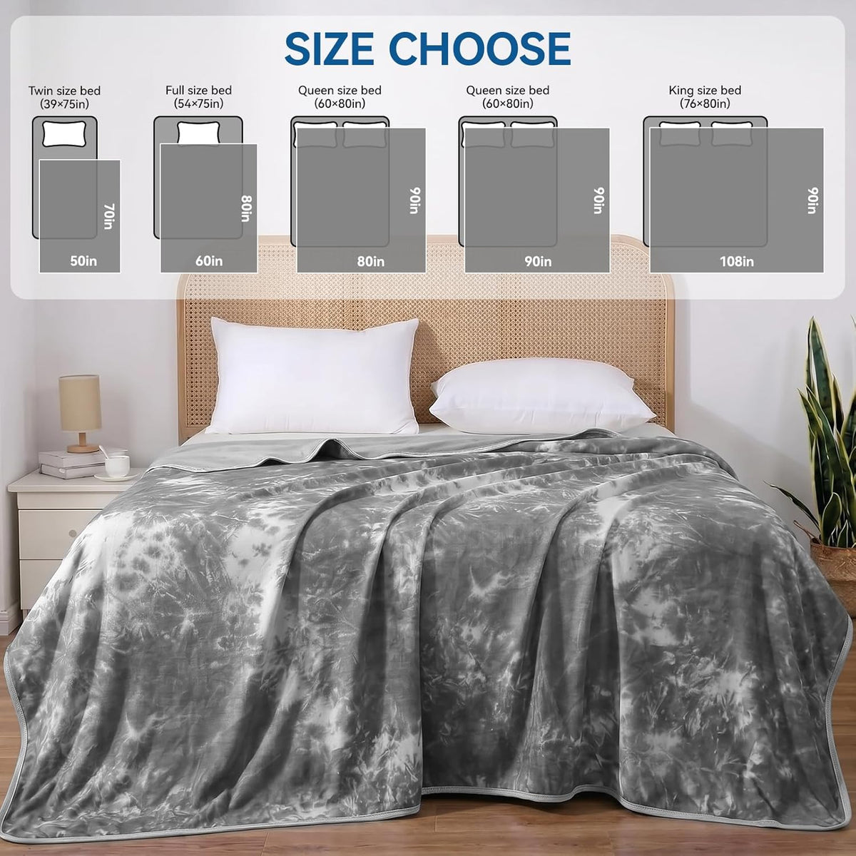 Cooling Blanket Instant Cool-To-Touch Moisture-Wicking