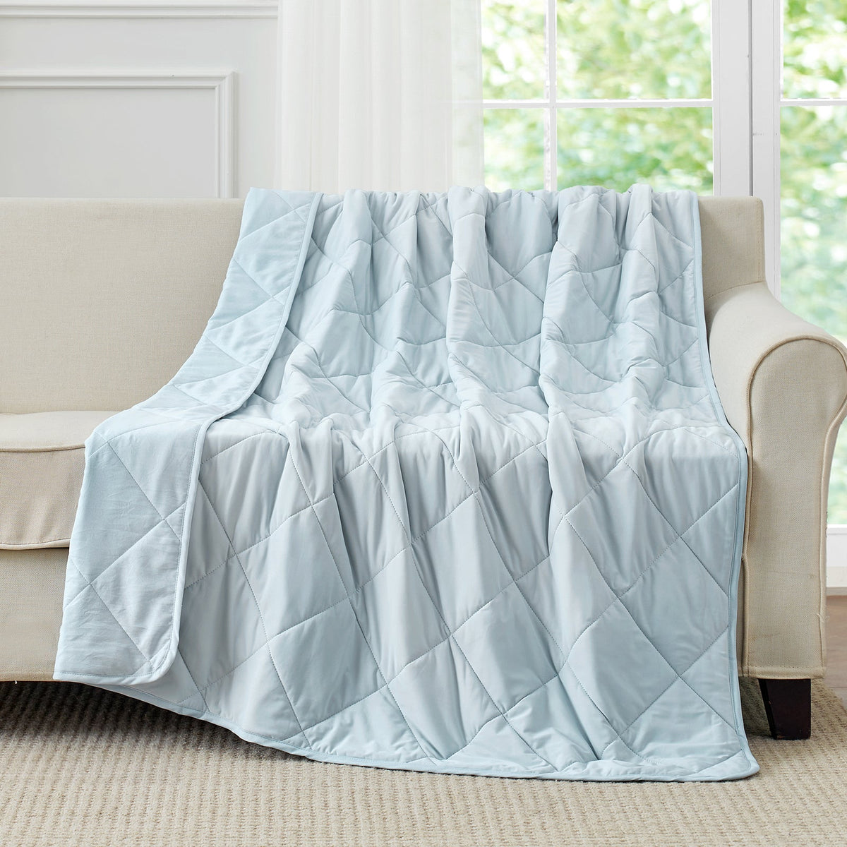 Cooling Blanket Japanese Arc-Chill Fabric Dual-Sided Cloud-Quilted