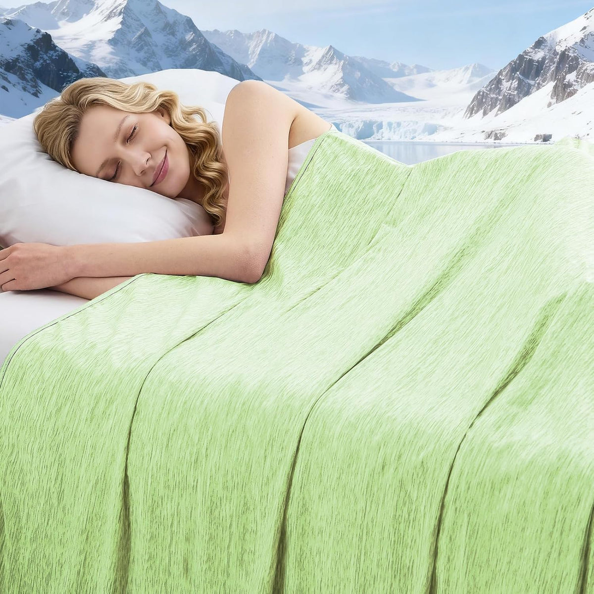 Cooling Blanket Lightweight Breathable Cool Fiber Machine Washable