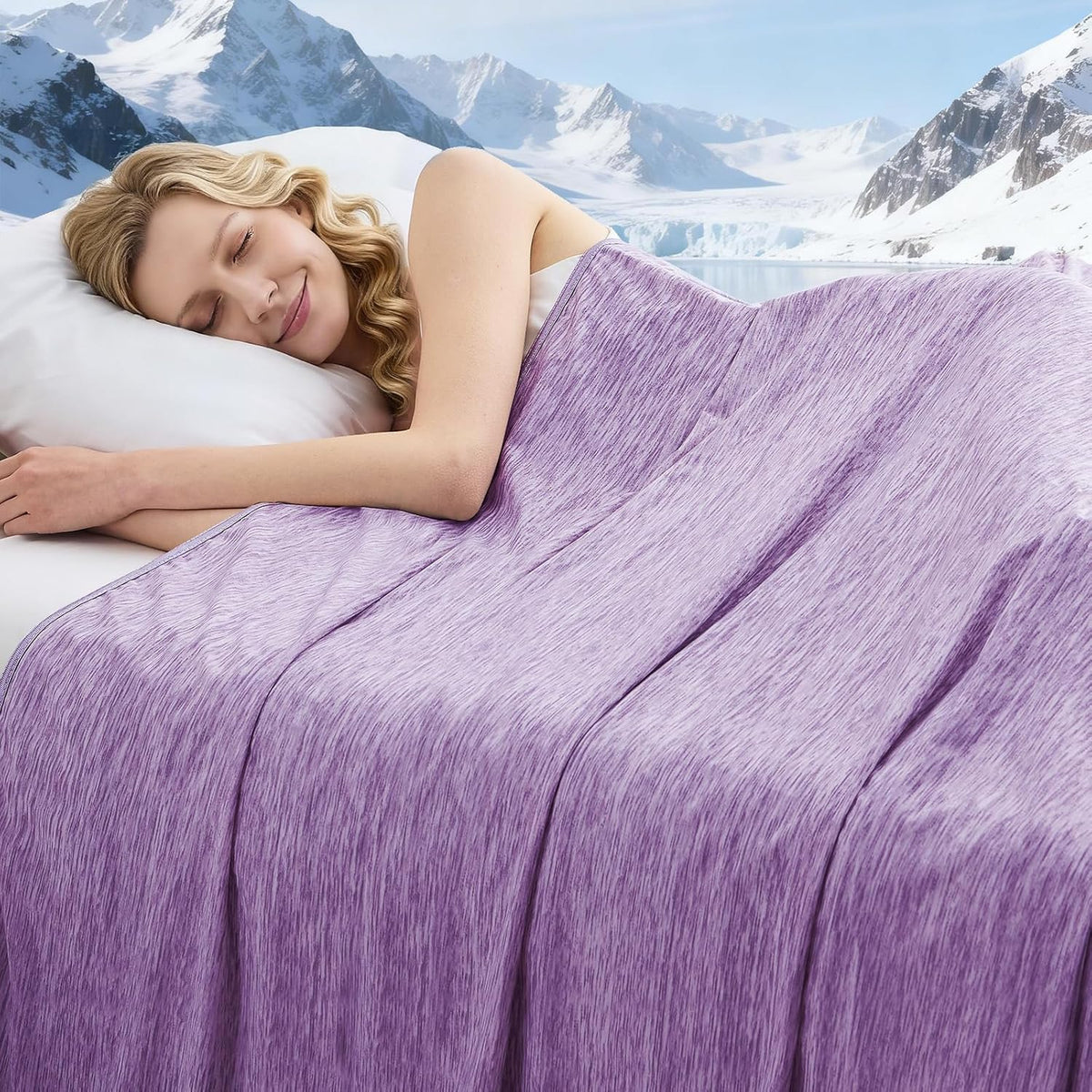 Cooling Blanket Lightweight Breathable Cool Fiber Machine Washable