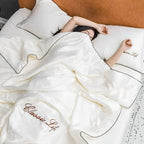 Cooling Blanket Lightweight & Breathable Embroidered Design