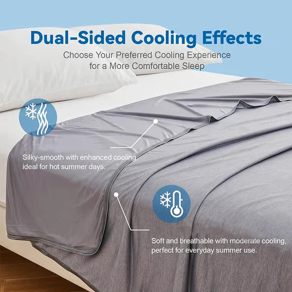 Cooling Blanket Moisture-Wicking Reversible Bamboo Blend
