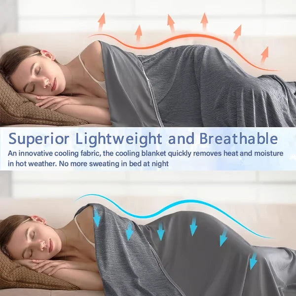 Cooling Blanket Moisture-Wicking Reversible Bamboo Blend