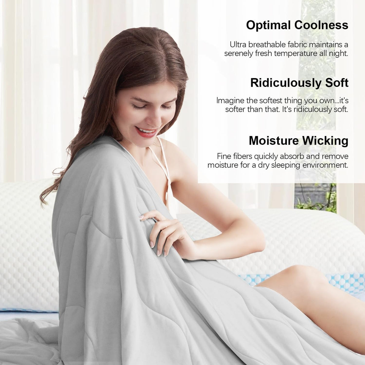 Cooling Blanket Q-Max Fabric Dual-Sided Machine Washable