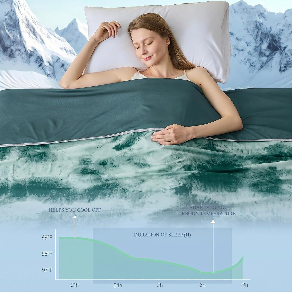Cooling Blanket Ultra-Cool Breathable Moisture-Wicking