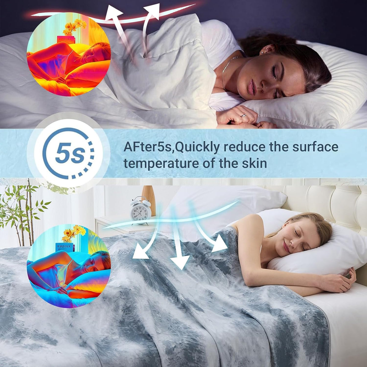 Cooling Blanket Ultra-Cool Breathable Moisture-Wicking