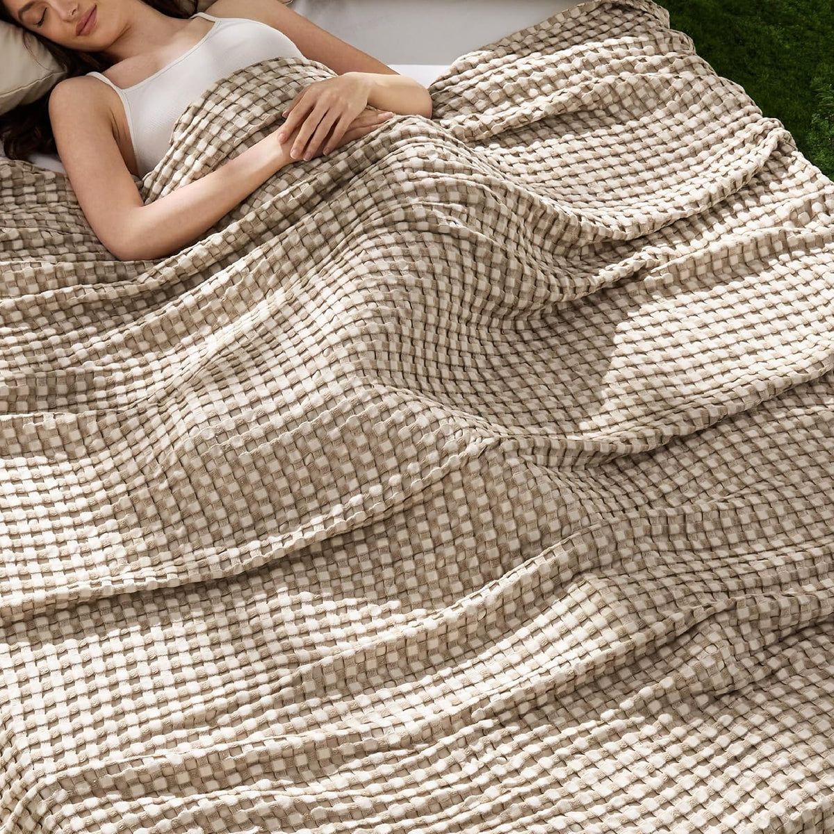 Cooling Blanket Waffle Weave 50/50 Cotton & Bamboo Rayon