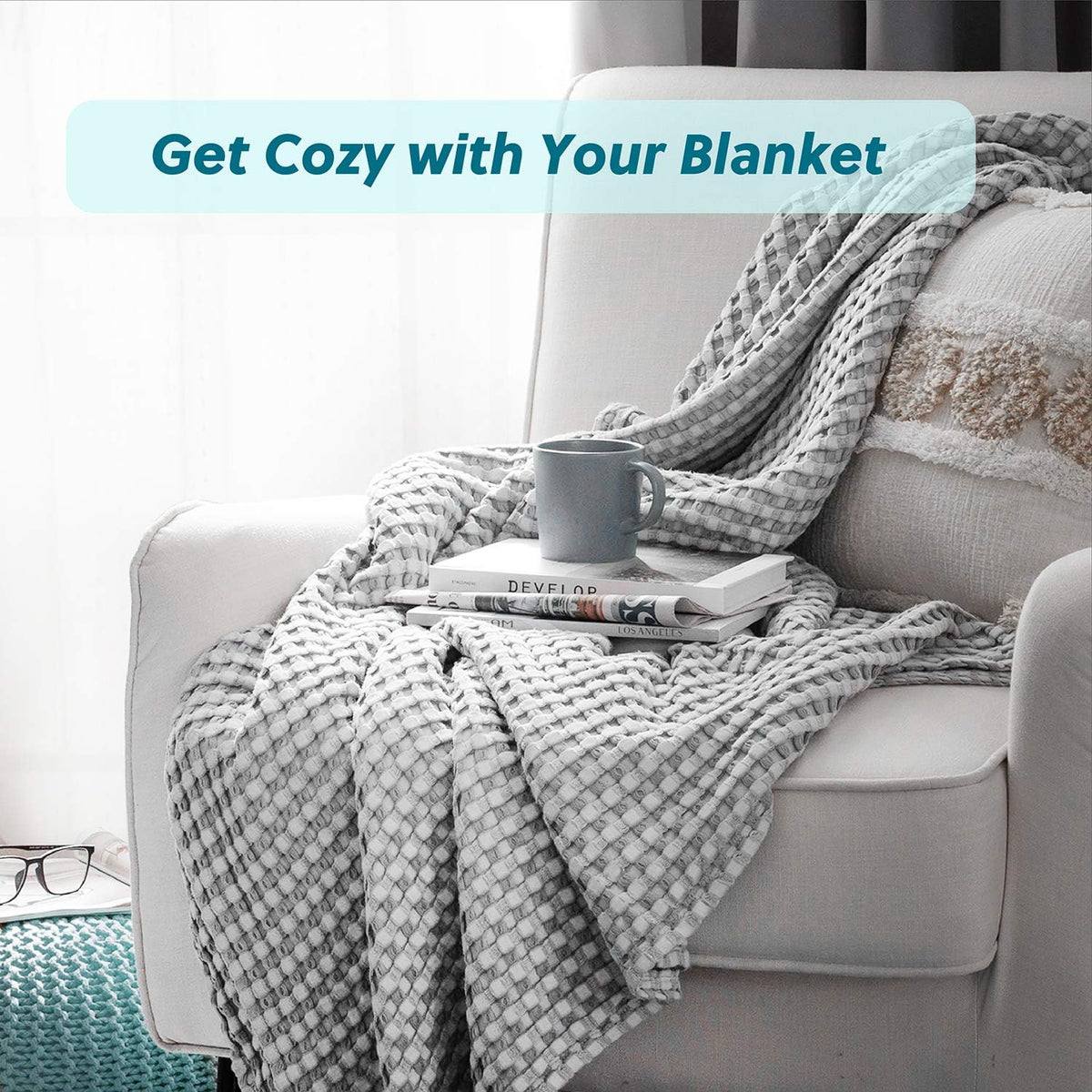 Cooling Blanket Waffle Weave 50/50 Cotton & Bamboo Rayon