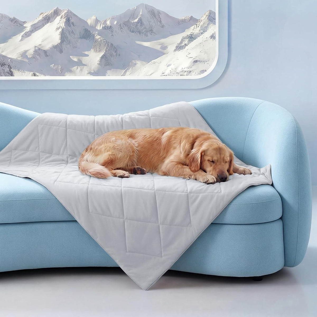 Cooling Dog Blanket Quick-Cooling Silky Nylon Machine Washable