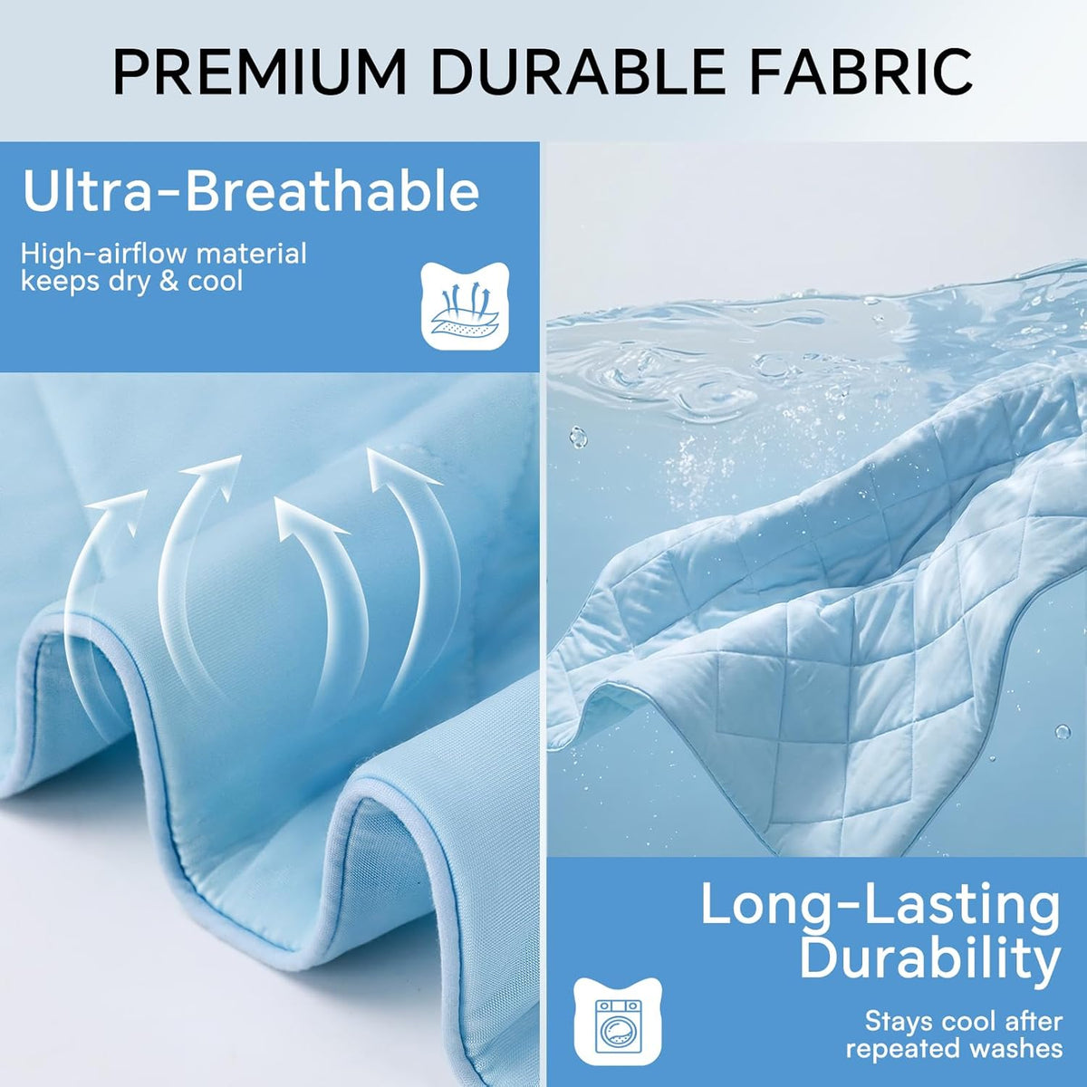 Cooling Dog Blanket Quick-Cooling Silky Nylon Machine Washable