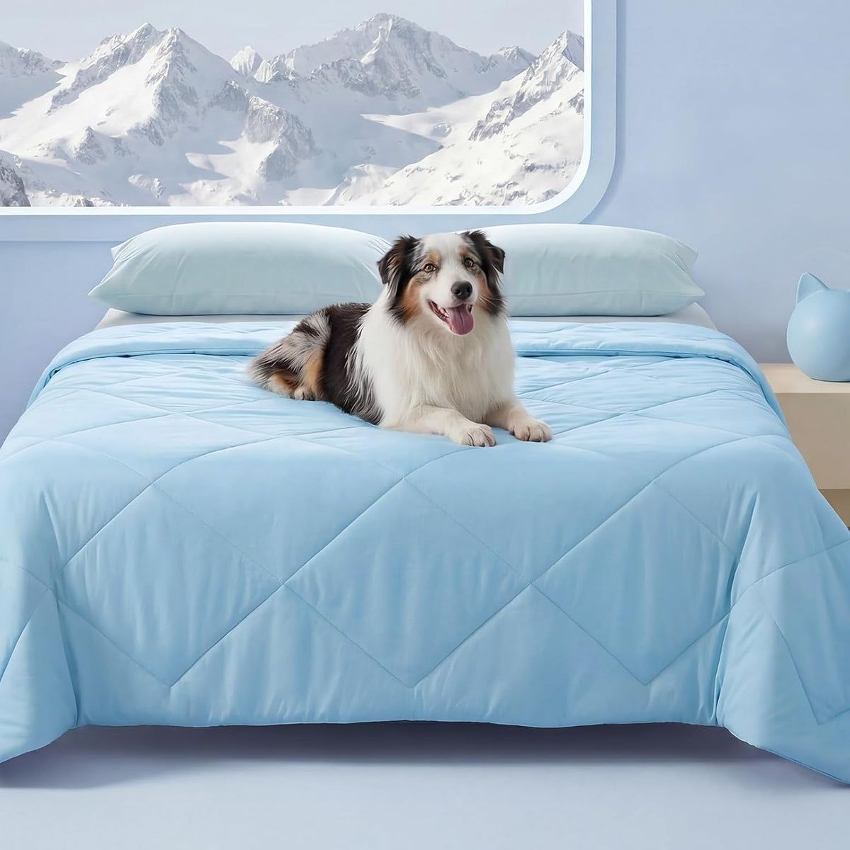 Cooling Dog Blanket Quick-Cooling Silky Nylon Machine Washable