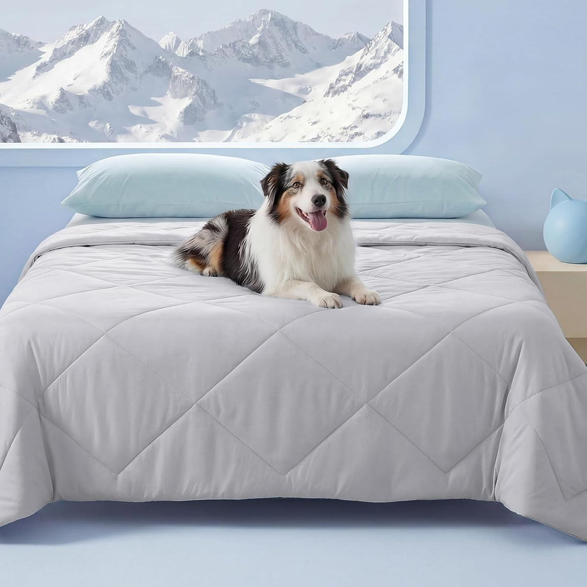 Cooling Dog Blanket Quick-Cooling Silky Nylon Machine Washable
