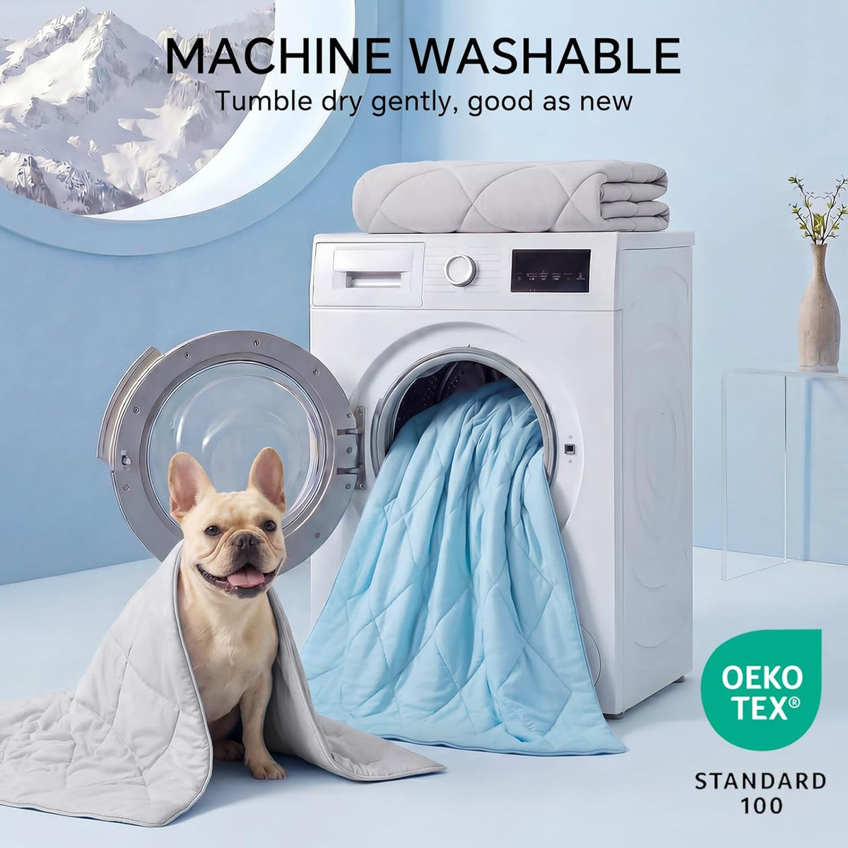 Cooling Dog Blanket Quick-Cooling Silky Nylon Machine Washable