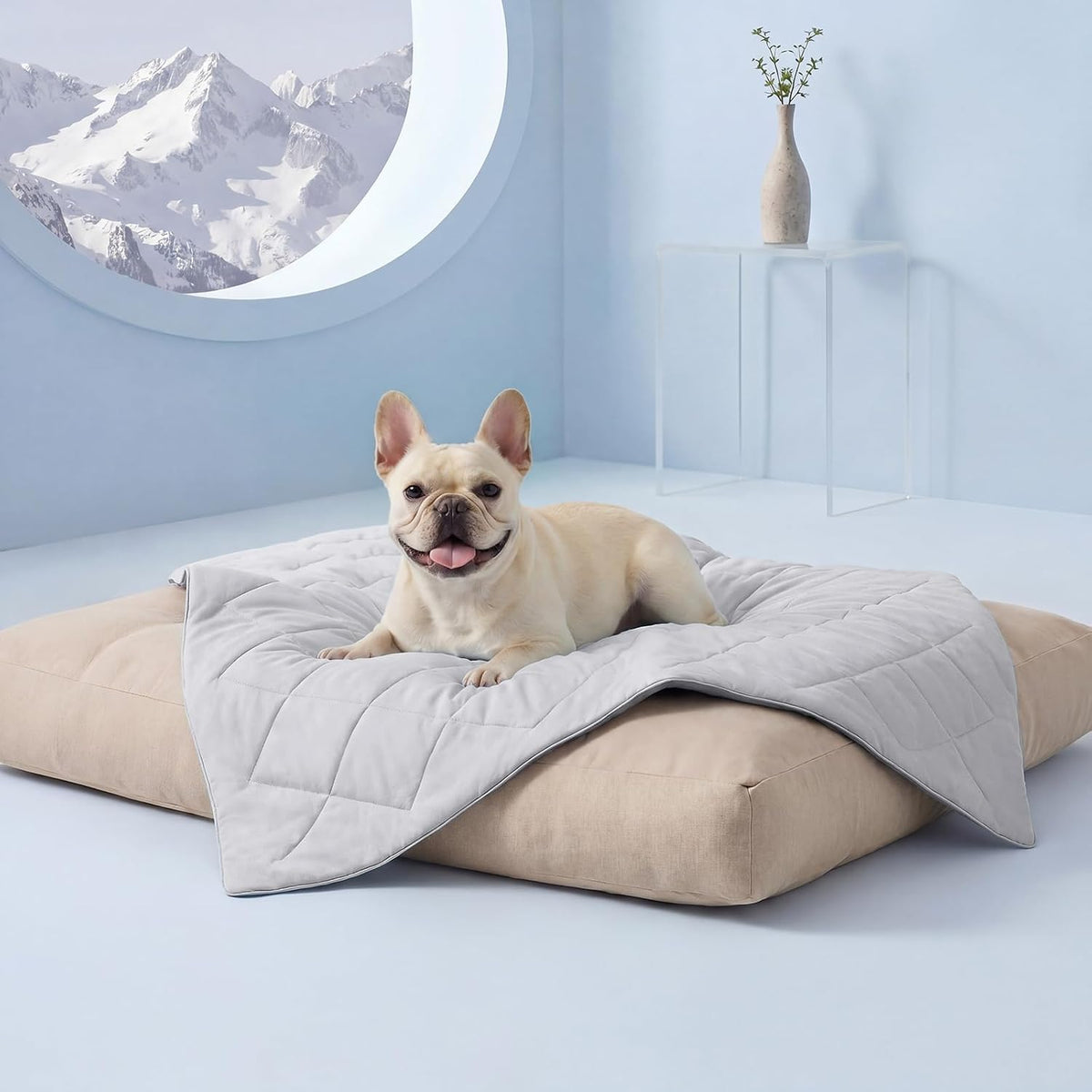 Cooling Dog Blanket Quick-Cooling Silky Nylon Machine Washable