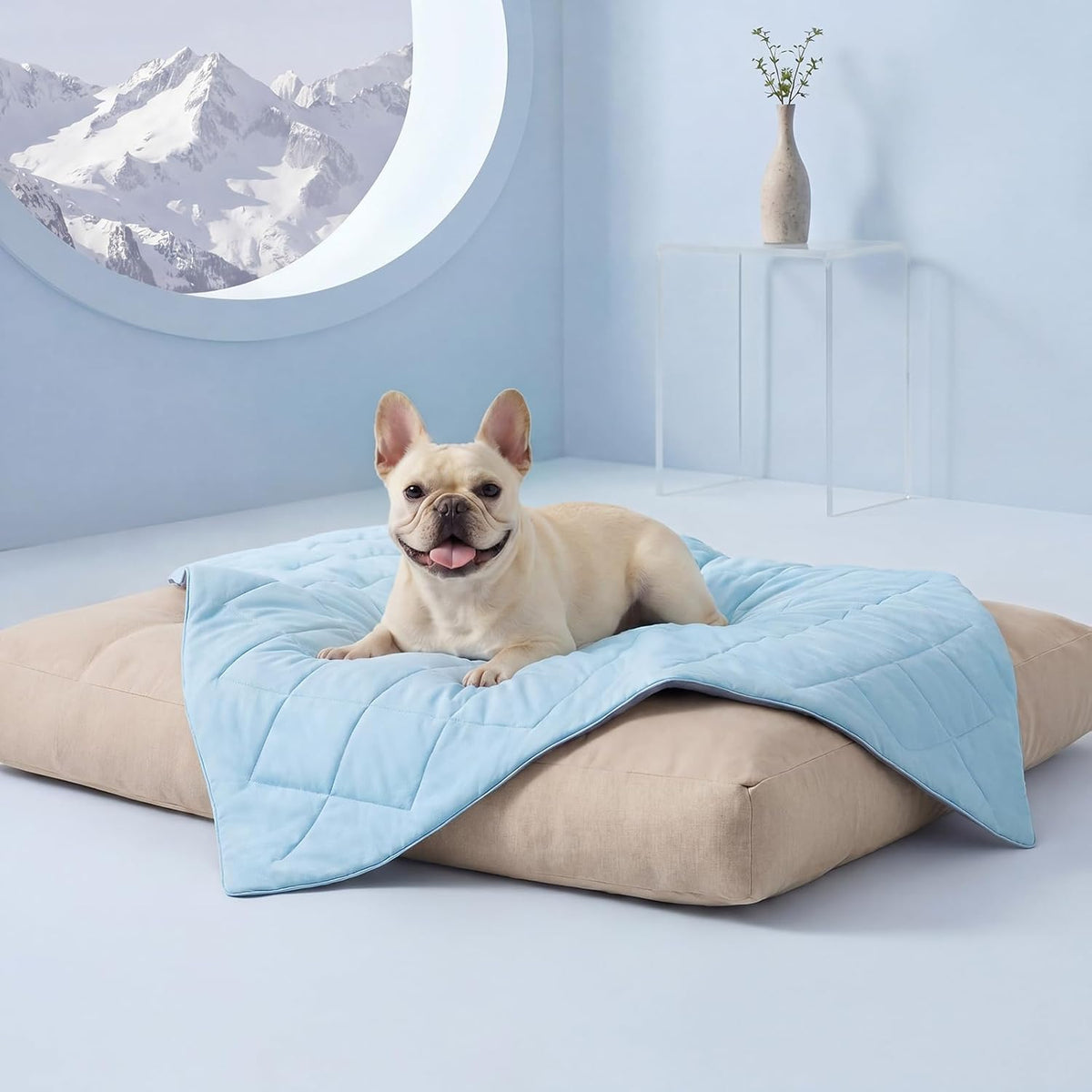 Cooling Dog Blanket Quick-Cooling Silky Nylon Machine Washable