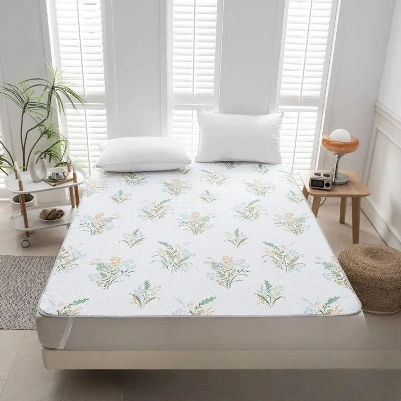 Cooling Mattress Pad Quilted Breathable Anti-Slip