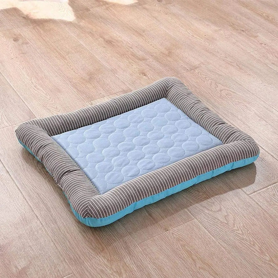 Cooling Pet Bed Breathable Ice Silk Non-Slip Base Machine Washable