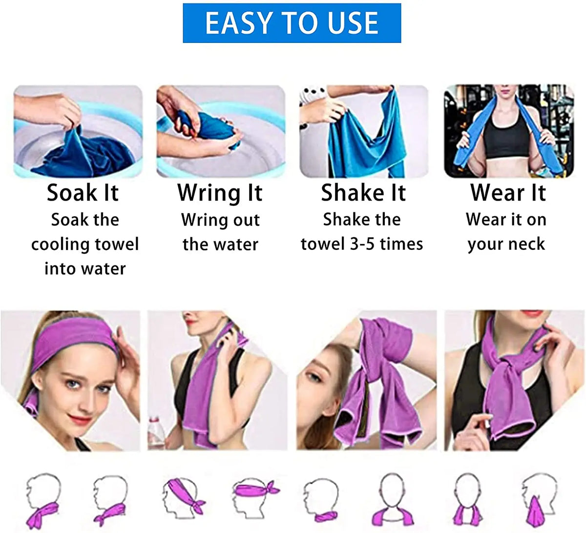 Cooling Towel Quick-Dry Textured Dot Pattern