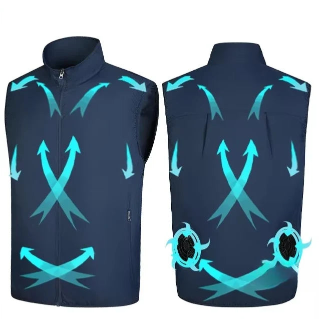 Cooling Vest USB Rechargeable & Adjustable Airflow Breathable Fabric