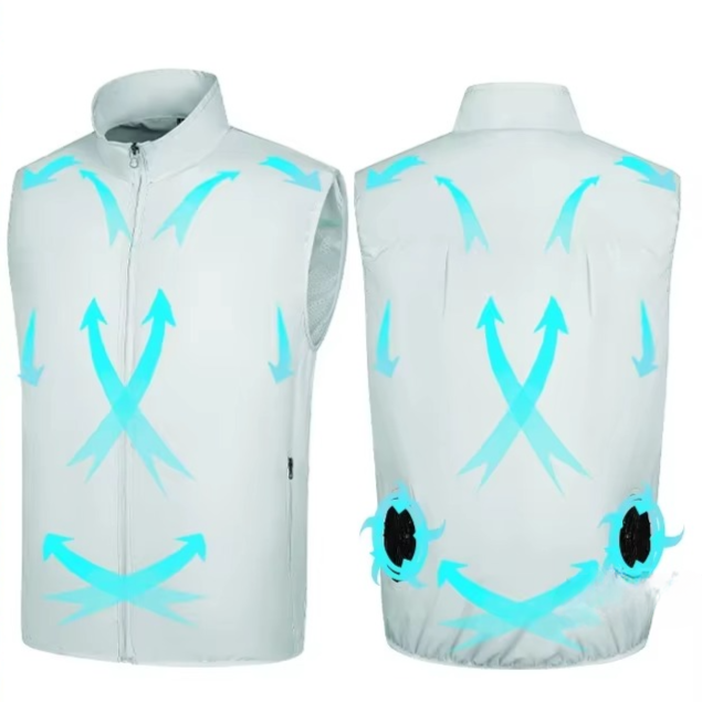 Cooling Vest USB Rechargeable Adjustable Fans Breathable