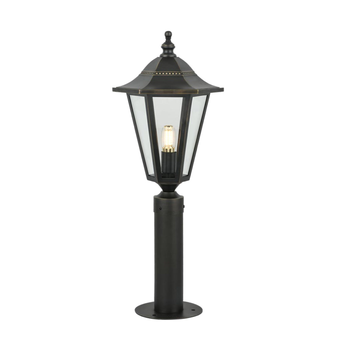 Copper Lantern-Style Weather-Resistant Path Light (28 Inch)