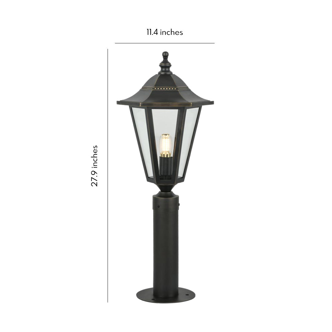 Copper Lantern-Style Weather-Resistant Path Light (28 Inch)