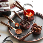Copper-Plated Stainless Steel Engraved Walnut-Handle Measuring Set (8-Piece)