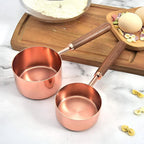 Copper-Plated Stainless Steel Engraved Walnut-Handle Measuring Set (8-Piece)