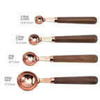 Copper-Plated Stainless Steel Engraved Walnut-Handle Measuring Set (8-Piece)
