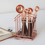 Copper-Plated Stainless Steel Engraved Walnut-Handle Measuring Set (8-Piece)